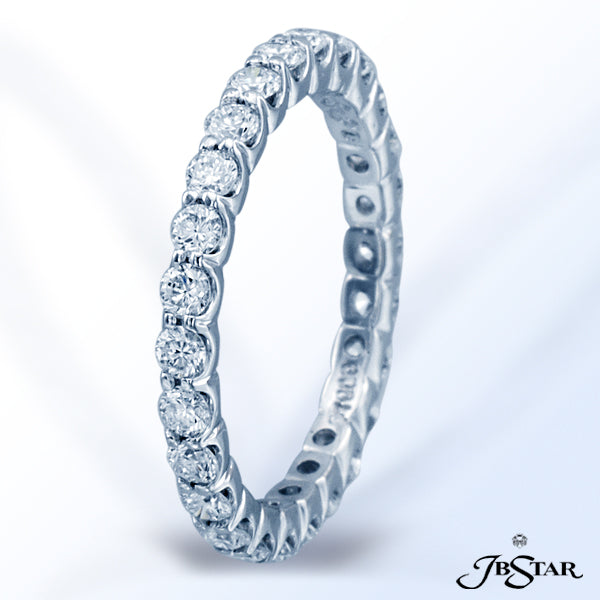 JB STAR PLATINUM DIAMOND ETERNITY BAND HANDCRAFTED WITH 26 PERFECTLY MATCHED BRILLIANT ROUND DIAMOND
