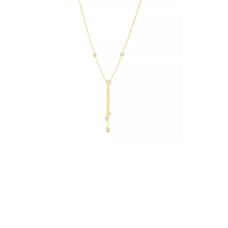 18K YELLOW GOLD DIAMOND "Y" NECKLACE .55CT