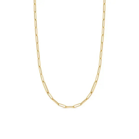 18K DESIGNER GOLD ALTERNATING SIZE PAPERCLIP LINK CHAIN