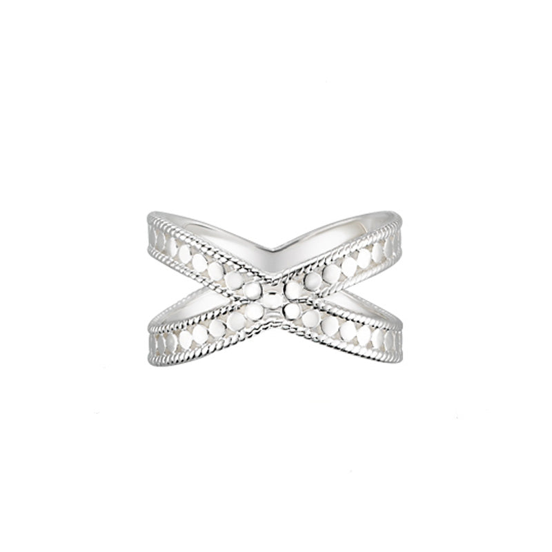 Ana Beck Sterling Silver Single Cross Ring - Silver