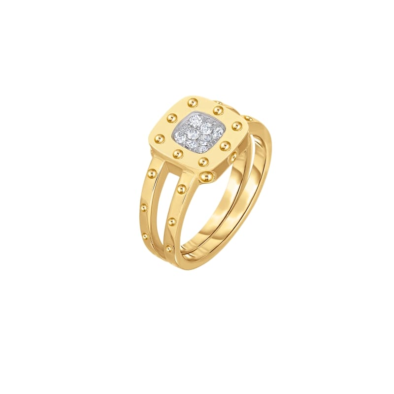 ROBERTO COIN 18KT GOLD DIAMOND RING FROM THE POIS MOI