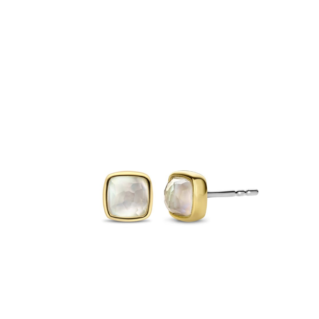 Tisento Milano Sterling Silver gold plated Mother of pearlEarrings