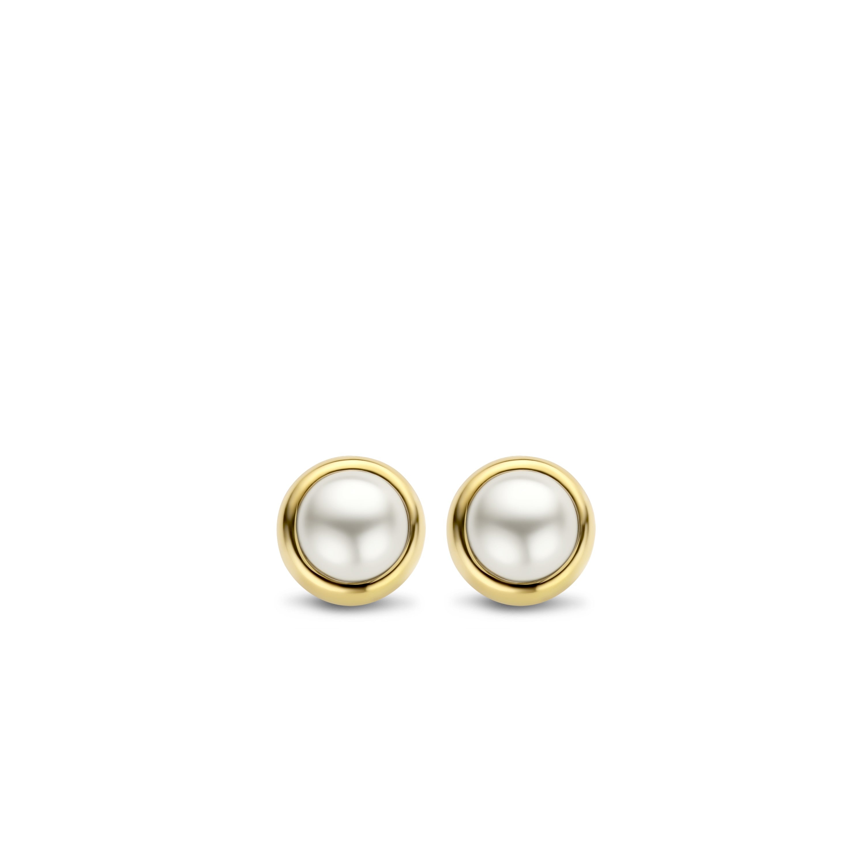 Tisento Milano Sterling Silver gold plated White (letter)Earrings