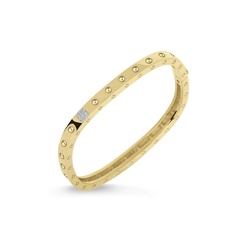 ROBERTO COIN 1-ROW-SQUARE-BANGLE-WITH-DIAMONDS FROM THE POIS MOI