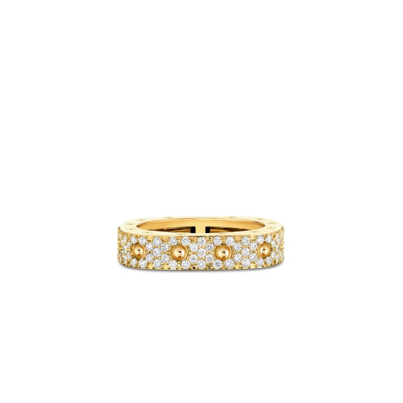ROBERTO COIN 1-ROW-SQUARE-RING-WITH-DIAMONDS FROM THE POIS MOI