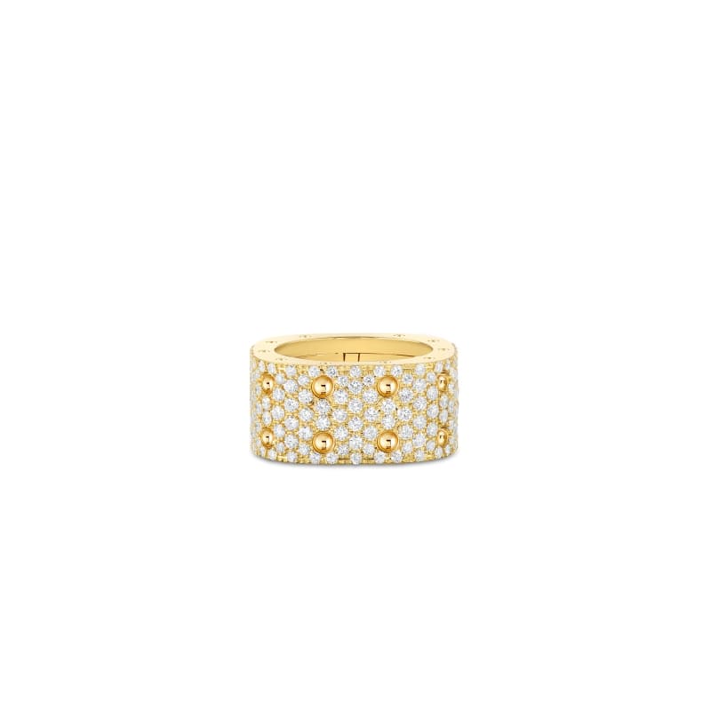 ROBERTO COIN 2-ROW-SQUARE-RING-WITH-DIAMONDS-2 FROM THE POIS MOI