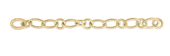 18K YELLOW GOLD ALTERNATING OVAL AND ROUND LINK BRACELET
