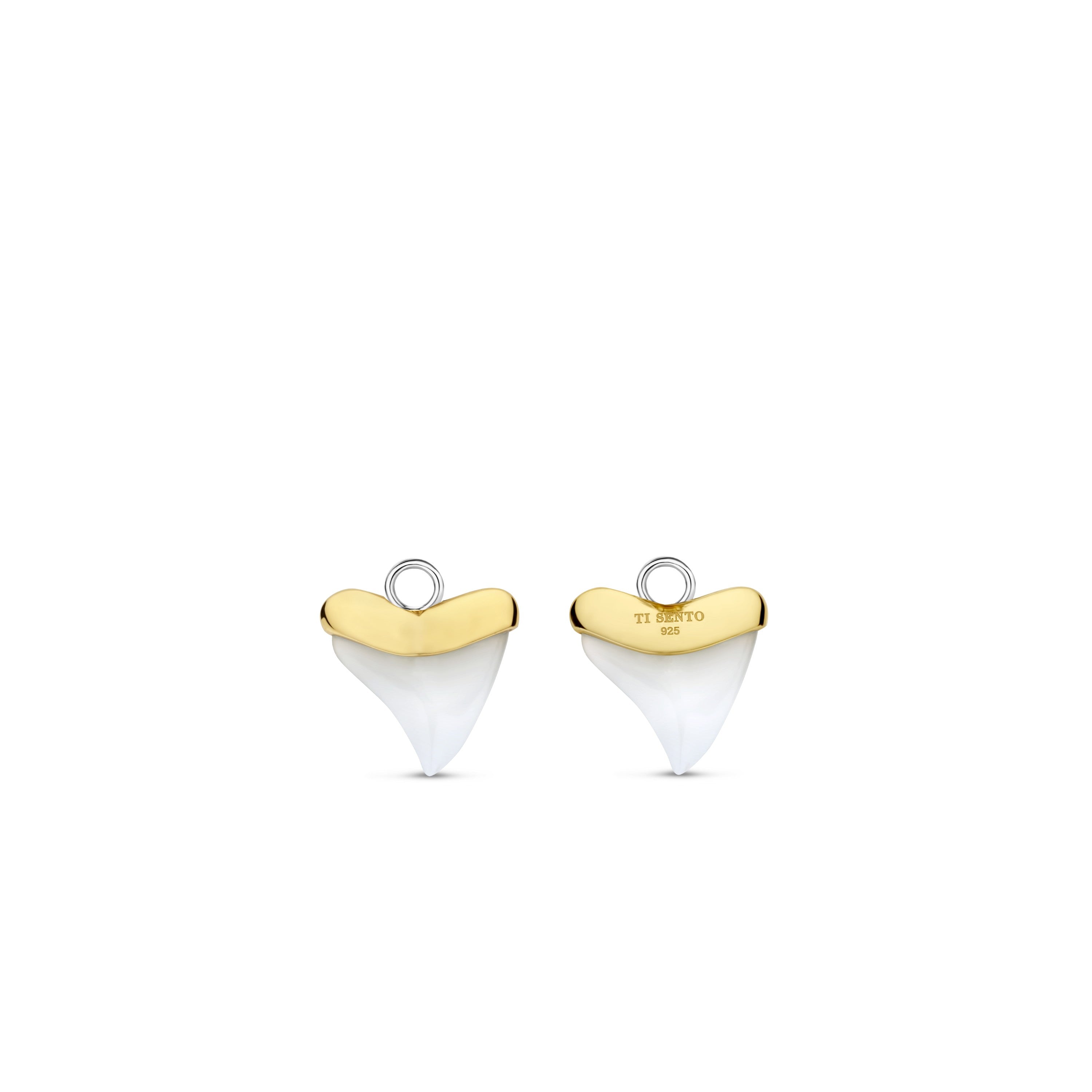 Tisento Milano Sterling Silver gold plated Mother of pearl Ear Charms