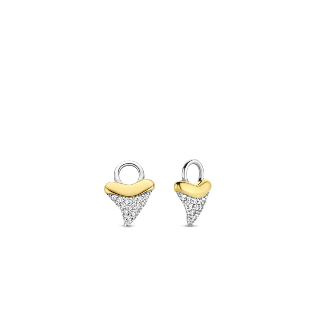 Tisento Milano Sterling Silver gold plated Zirconia white yellow gold platedEar Charms