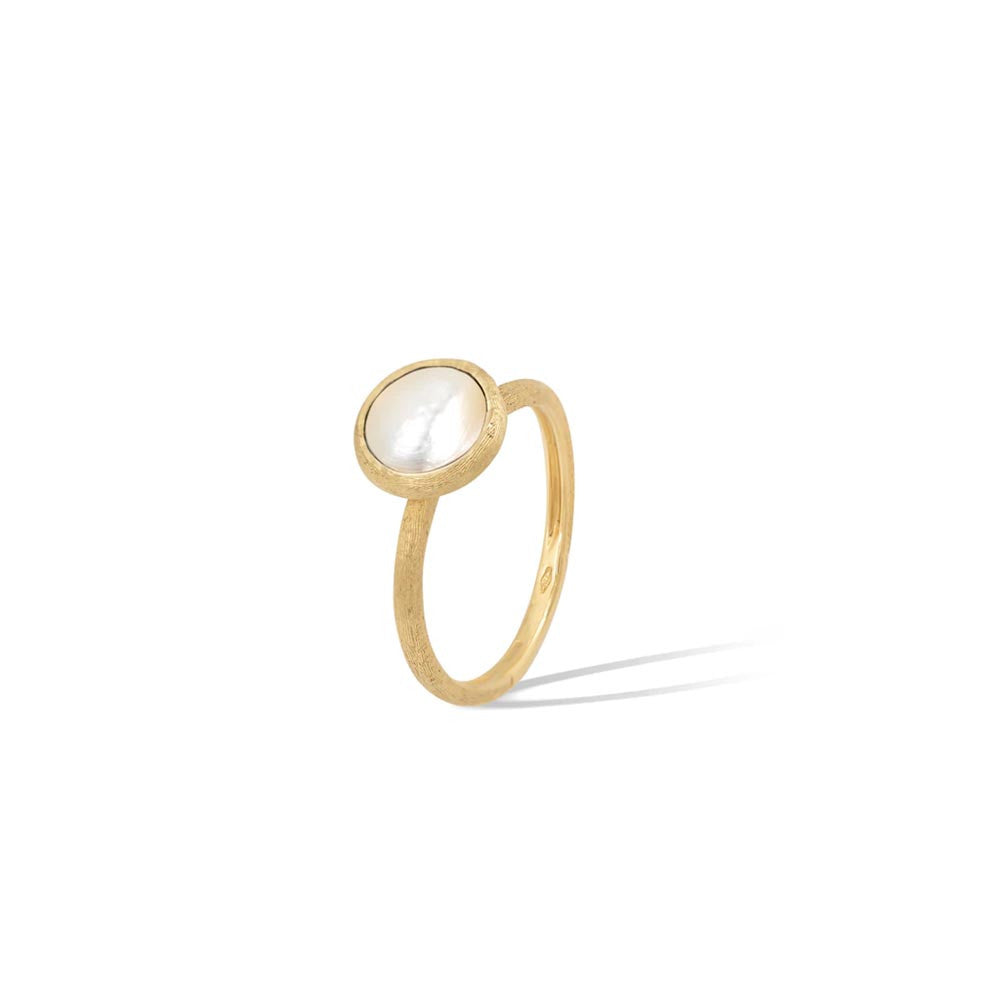 MARCO BICEGO 18K YELLOW GOLD MOTHER OF PEARL JAIPUR RING
