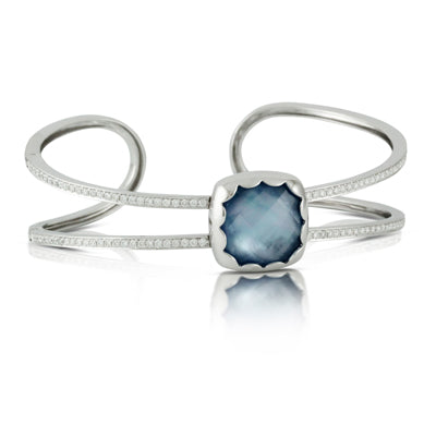 Doves White Topaz/White Mop/Lapis Bangle