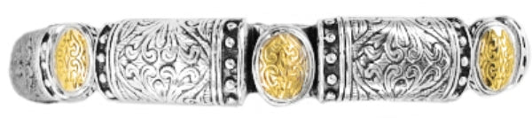 KONSTANTINO STERLING SILVER & 18K GOLD LINK BRACELET FROM THE SILVER & GOLD CLASSICS COLLECTION