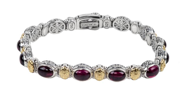 KONSTANTINO STERLING AND 18K GOLD RHODALITE BRACELET FROM THE HESTIA COLLECTION