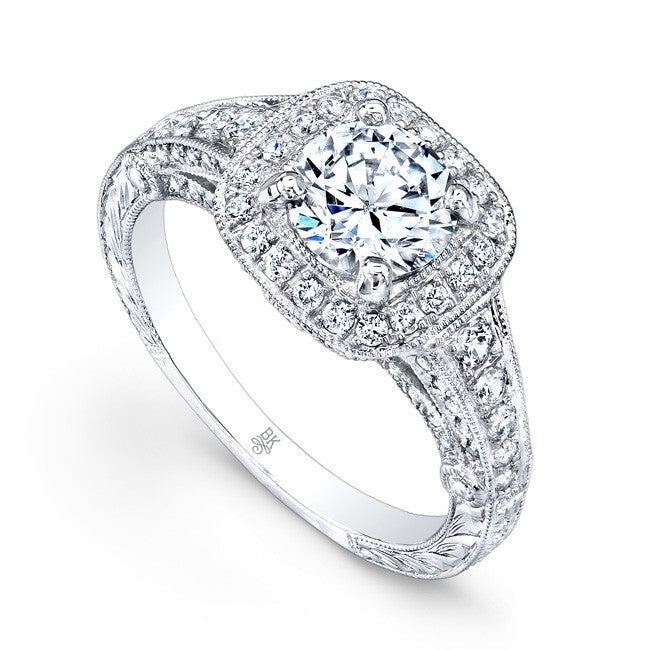 BEVERLEY K 18K WHITE GOLD 0.79CT VS/G DIAMOND ENGAGEMENT RING MOUNTING (CENTER STONE SOLD SEPARATELY) FROM THE BRIDAL JEWELRY COLLECTION