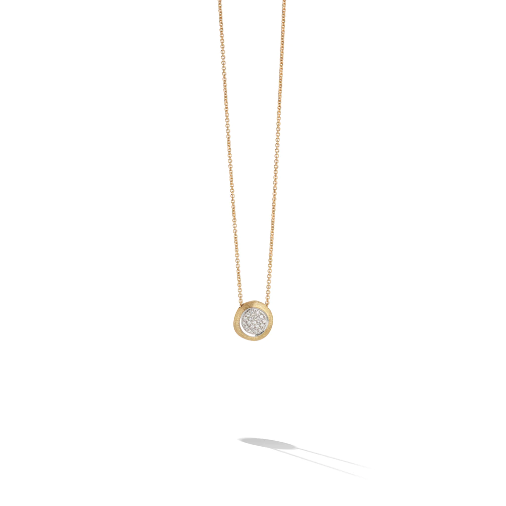 18K YELLOW GOLD DIAMOND PAVÉ DISK PENDANT FROM THE JAIPUR GOLD COLLECTION