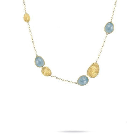18K YELLOW GOLD AQUAMARINE NECKLACE FROM THE LUNARIA COLLECTION