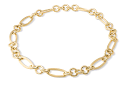 18K YELLOW GOLD ENGRAVED & POLISHED LINK NECKLACE FROM THE JAIPUR LINK COLLECTION