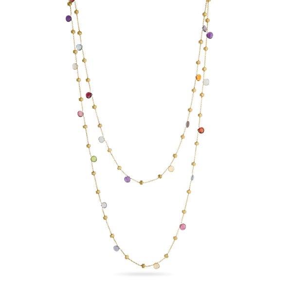 MARCO BICEGO 18K YELLOW GOLD 48" MIXED GEMSTONE NECKLACE