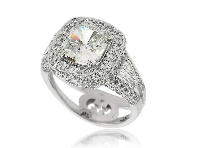 CHRISTOPHER DESIGNS 18K WHITE GOLD 1.92CT DIAMOND ENGAGEMENT RING MOUNTING (CENTER STONE SOLD SEPARATELY)