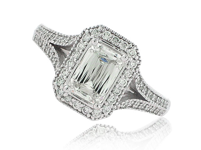 CHRISTOPHER DESIGNS 18K WHITE GOLD 0.30CT DIAMOND ENGAGEMENT RING MOUNTING (CENTER STONE SOLD SEPARATELY)