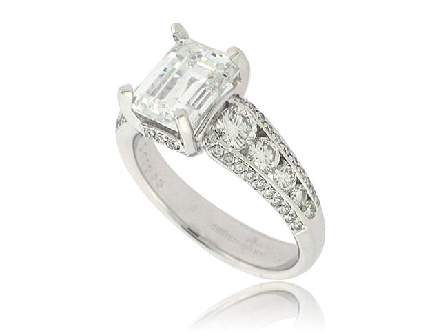 CHRISTOPHER DESIGNS 18K WHITE GOLD 0.96CT DIAMOND ENGAGEMENT RING MOUNTING (CENTER STONE SOLD SEPARATELY)
