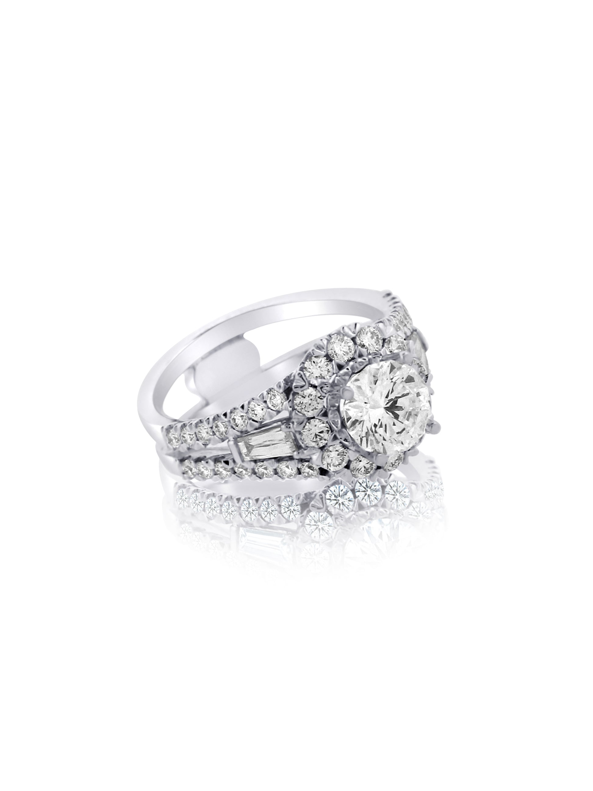 CHRISTOPHER DESIGNS 18K WHITE GOLD 1.19CT DIAMOND ENGAGEMENT RING MOUNTING (CENTER STONE SOLD SEPARATELY)