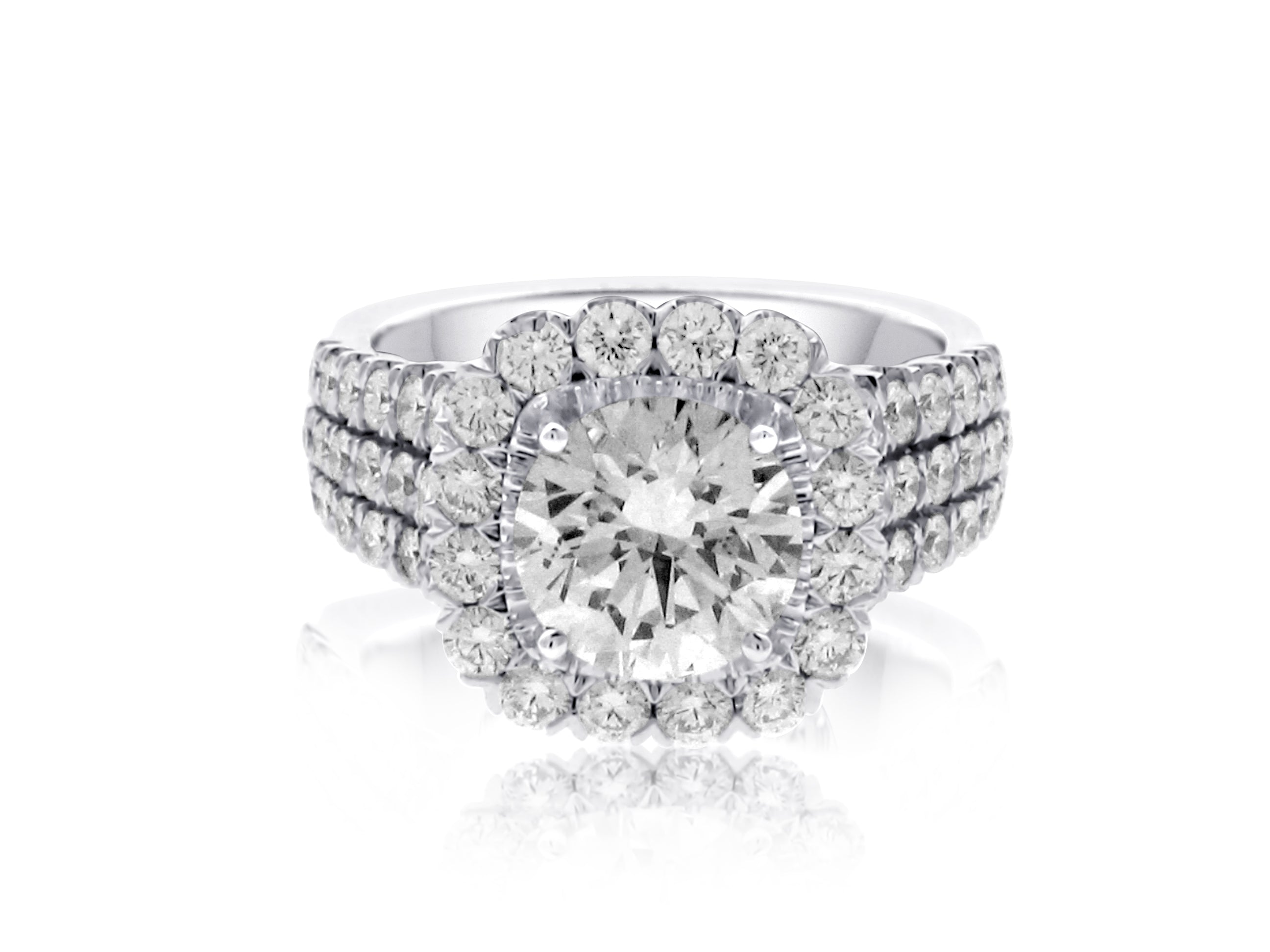 CHRISTOPHER DESIGNS 18K WHITE GOLD DIAMOND ENGAGEMENT RING WITH A