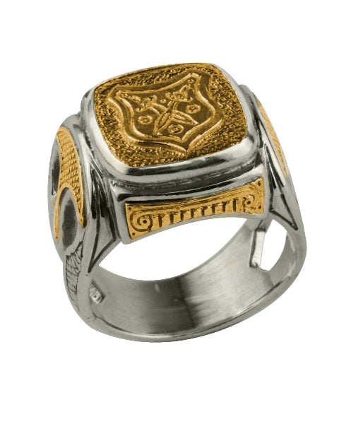 KONSTANTINO STERLING SILVER & BRONZE RING FROM THE MYRMIDONES COLLECTION
