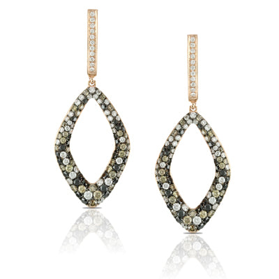 Doves Brown/White/Black Diamond Earring