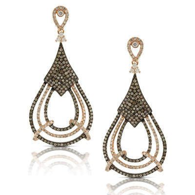 Doves Brown/White/Black Diamond Earring