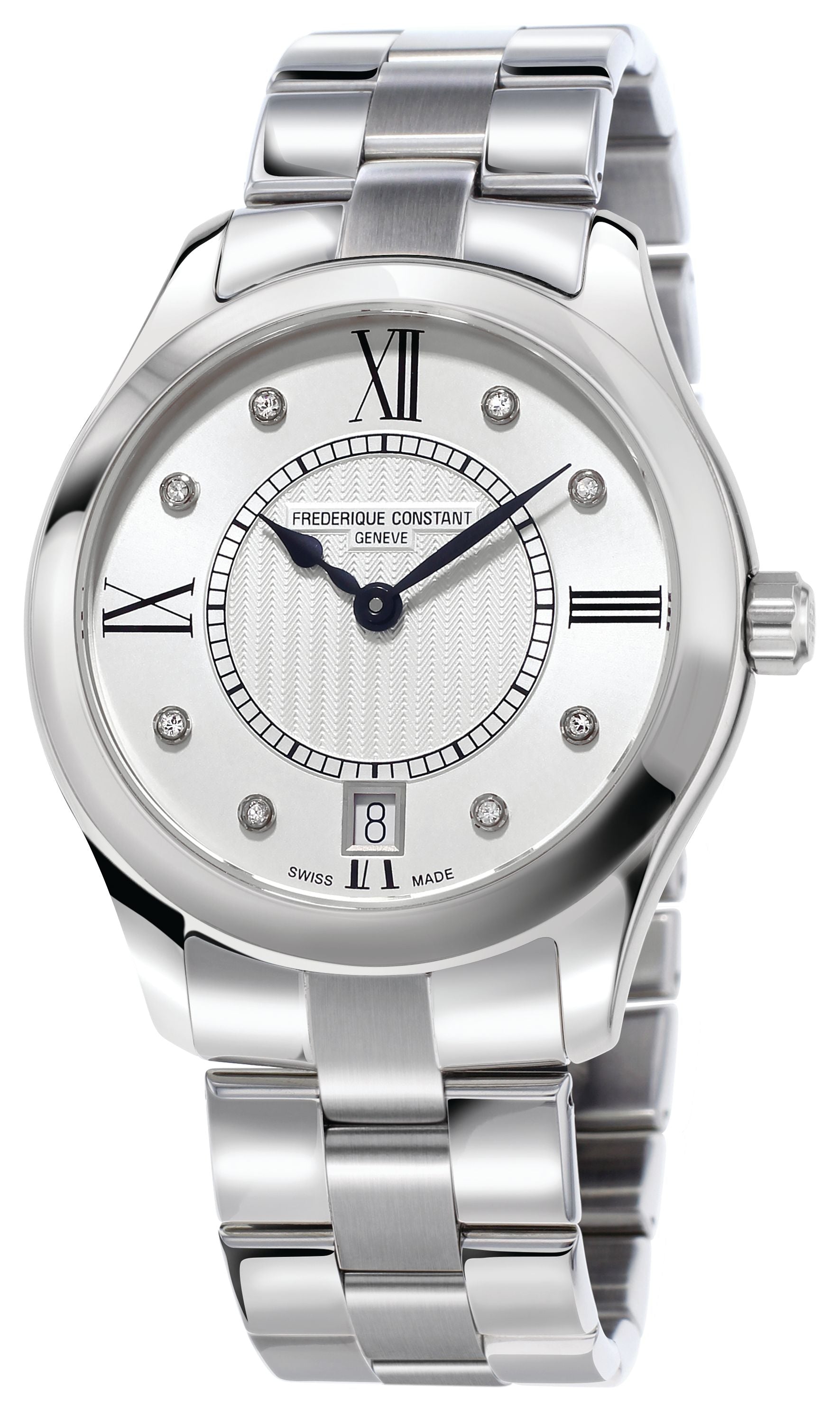 FREDERIQUE CONSTANT LADIES STAINLESS STEEL Silver-Tone Quartz CLASSICS Stainless Steel Bracelet