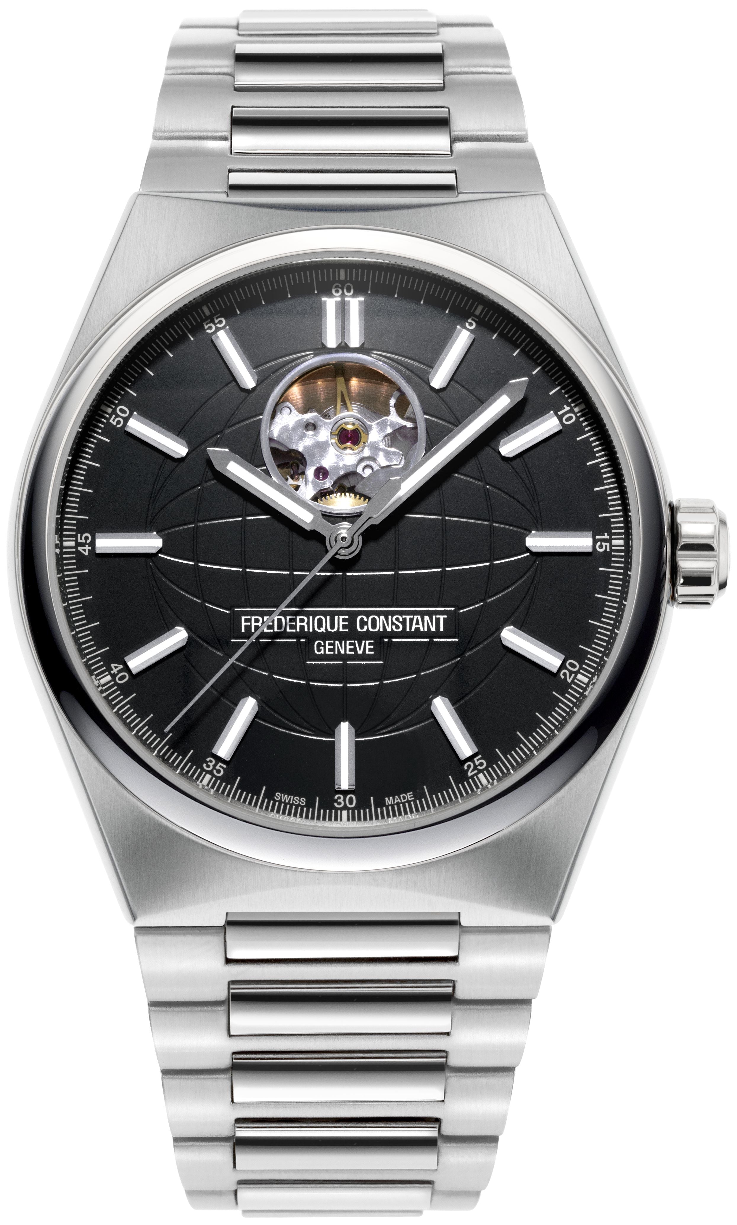 FREDERIQUE CONSTANT MENS STAINLESS STEEL Silver-Tone Automatic HIGHLIFE Stainless Steel Bracelet