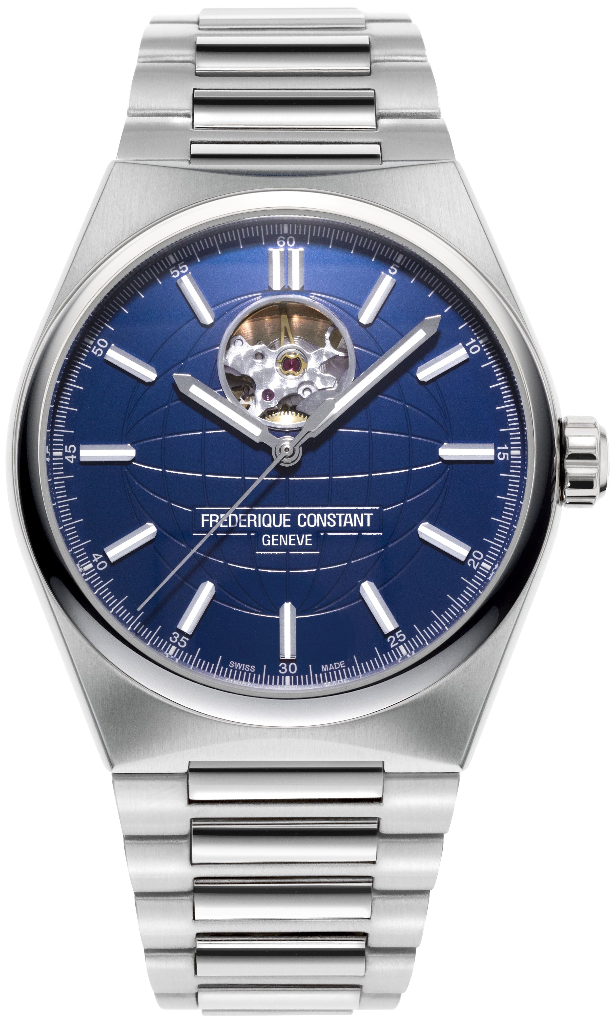 FREDERIQUE CONSTANT MENS STAINLESS STEEL Silver-Tone Automatic HIGHLIFE Stainless Steel Bracelet