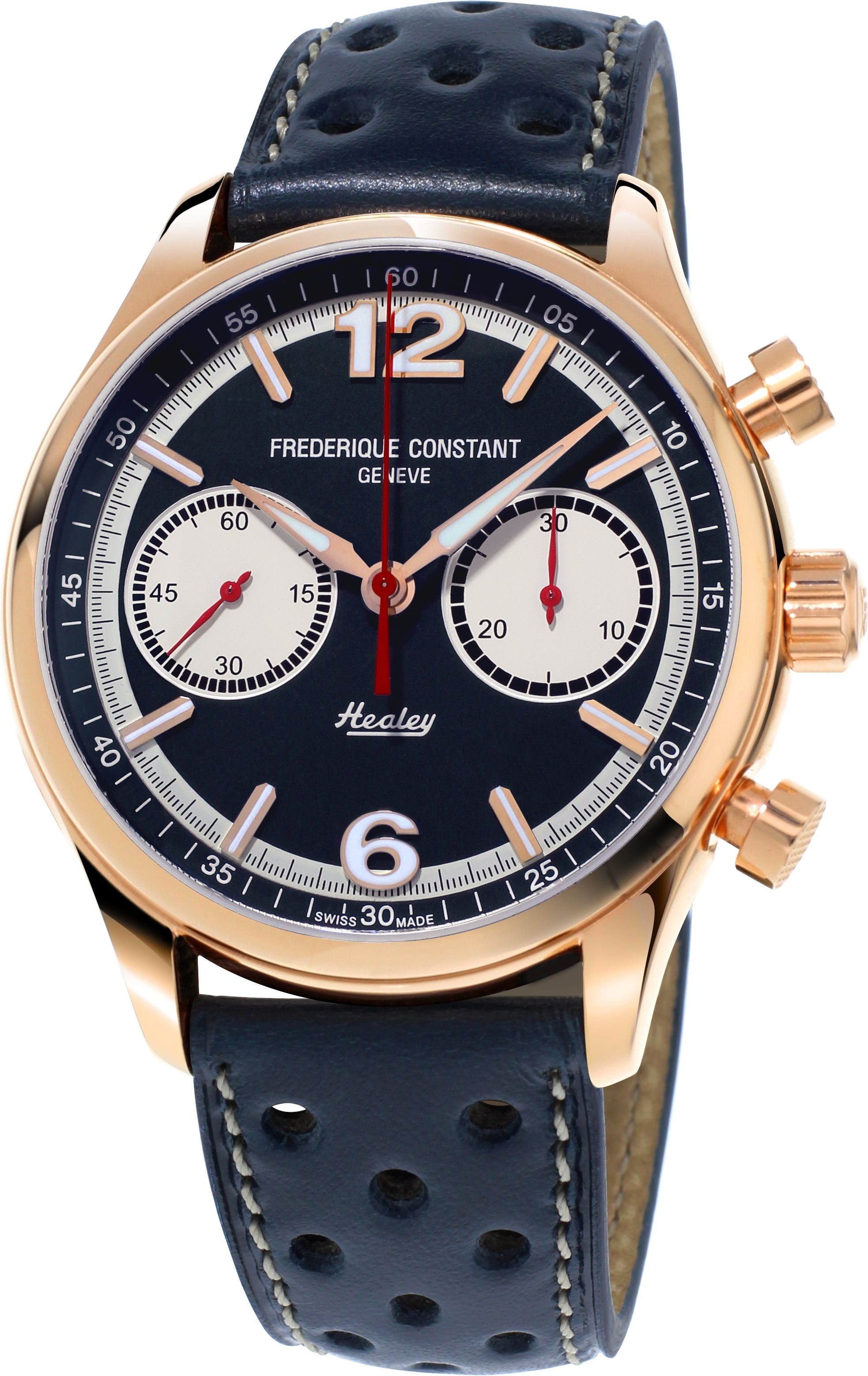 FREDERIQUE CONSTANT MENS STAINLESS STEEL Rose Gold-Tone Automatic VINTAGE RALLY Leather Strap