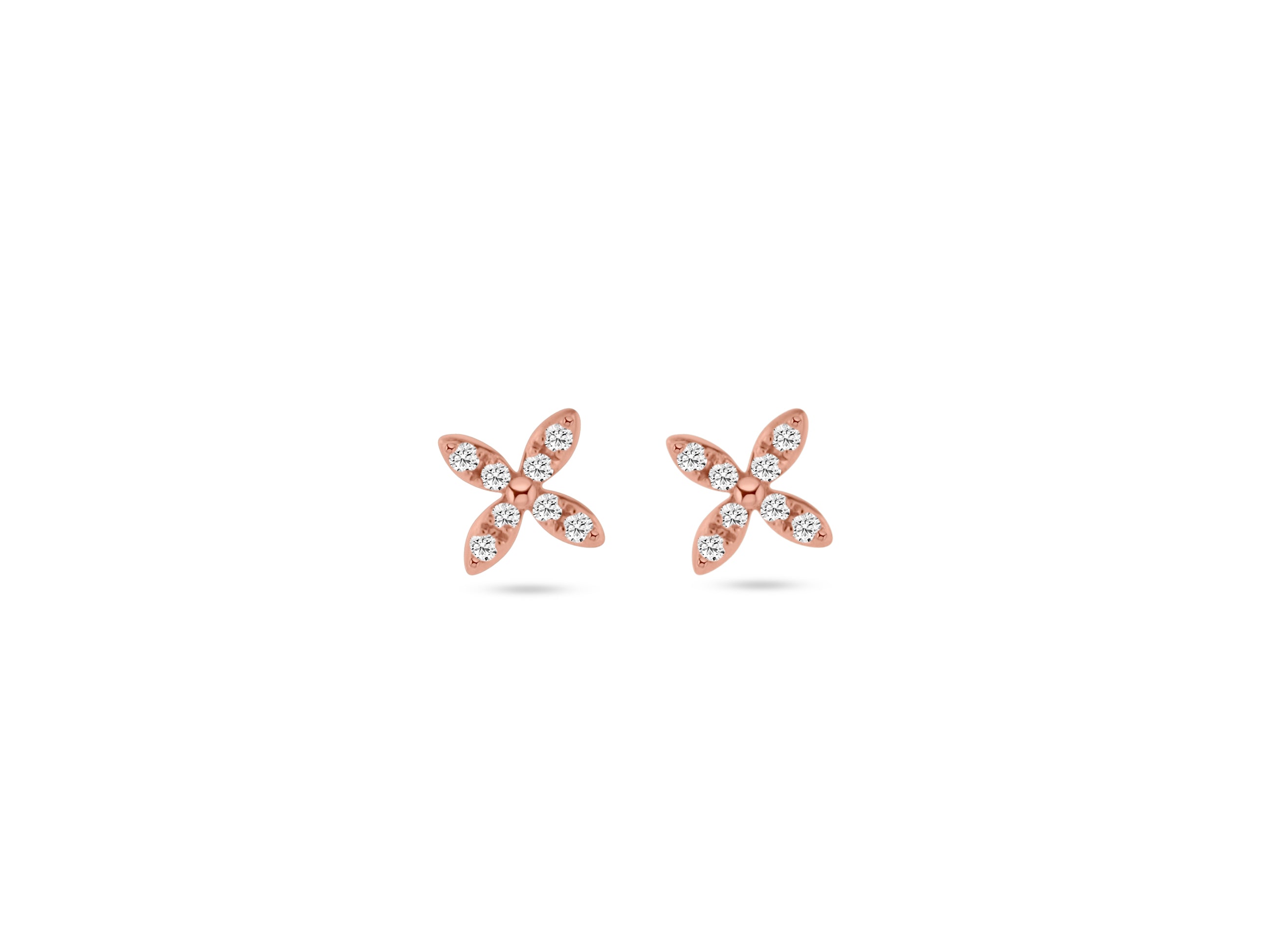 MULLOYS PRIVE'18K ROSE GOLD .08CT SI CLARITY G COLOR DIAMOND STUDS