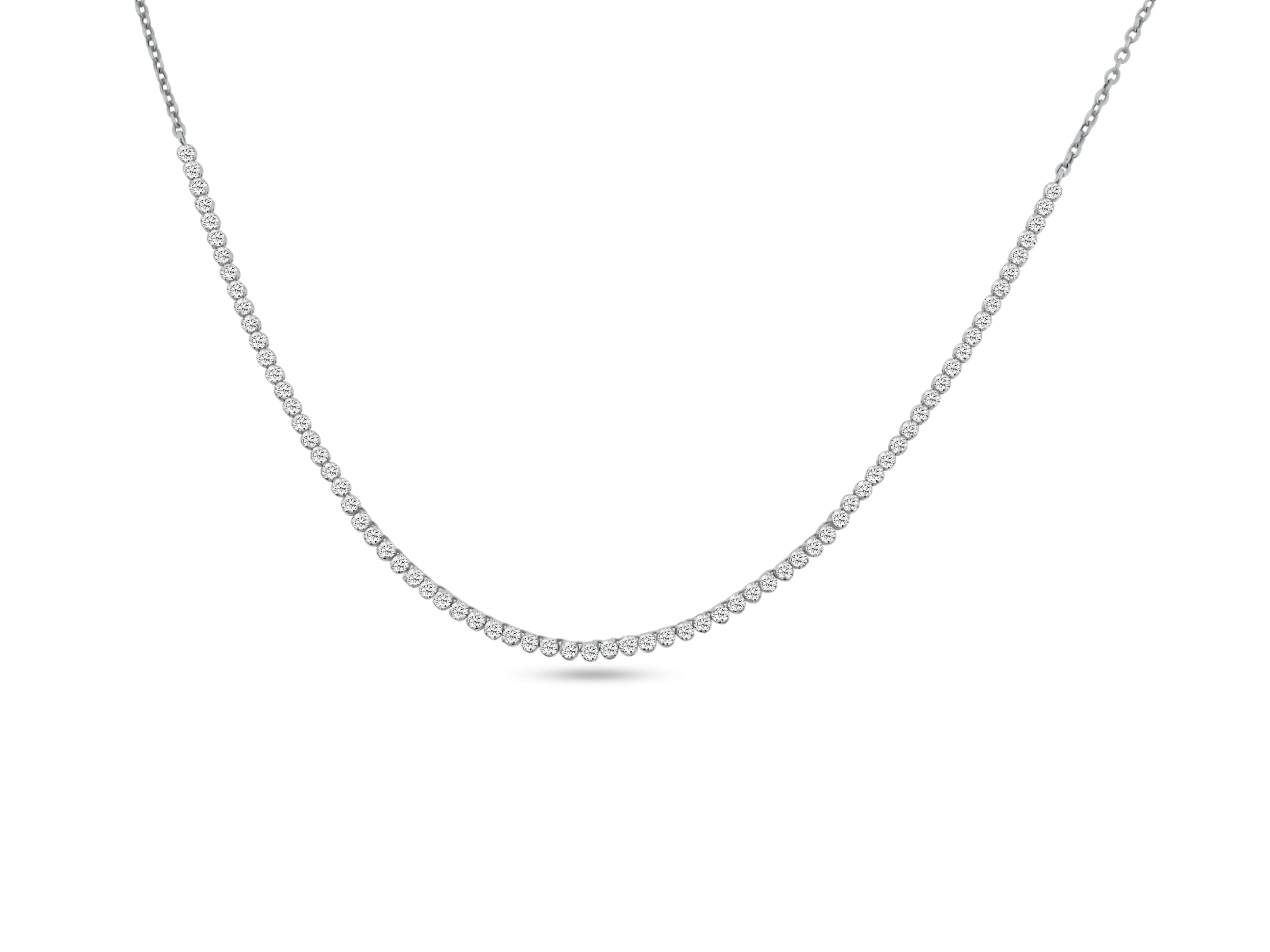 MULLOYS PRIVE 14K WHITE GOLD 1.72CT  SI1 CLARITY G COLOR  DIAMOND TENNIS NECKLACE.