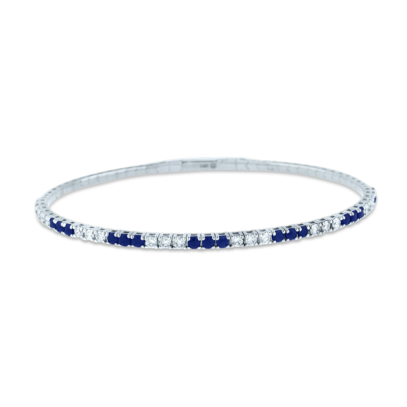 PRIVE 14K WHITE GOLD 0.75CT DIAMOND & SAPHIRE 1.12CT BRACELET