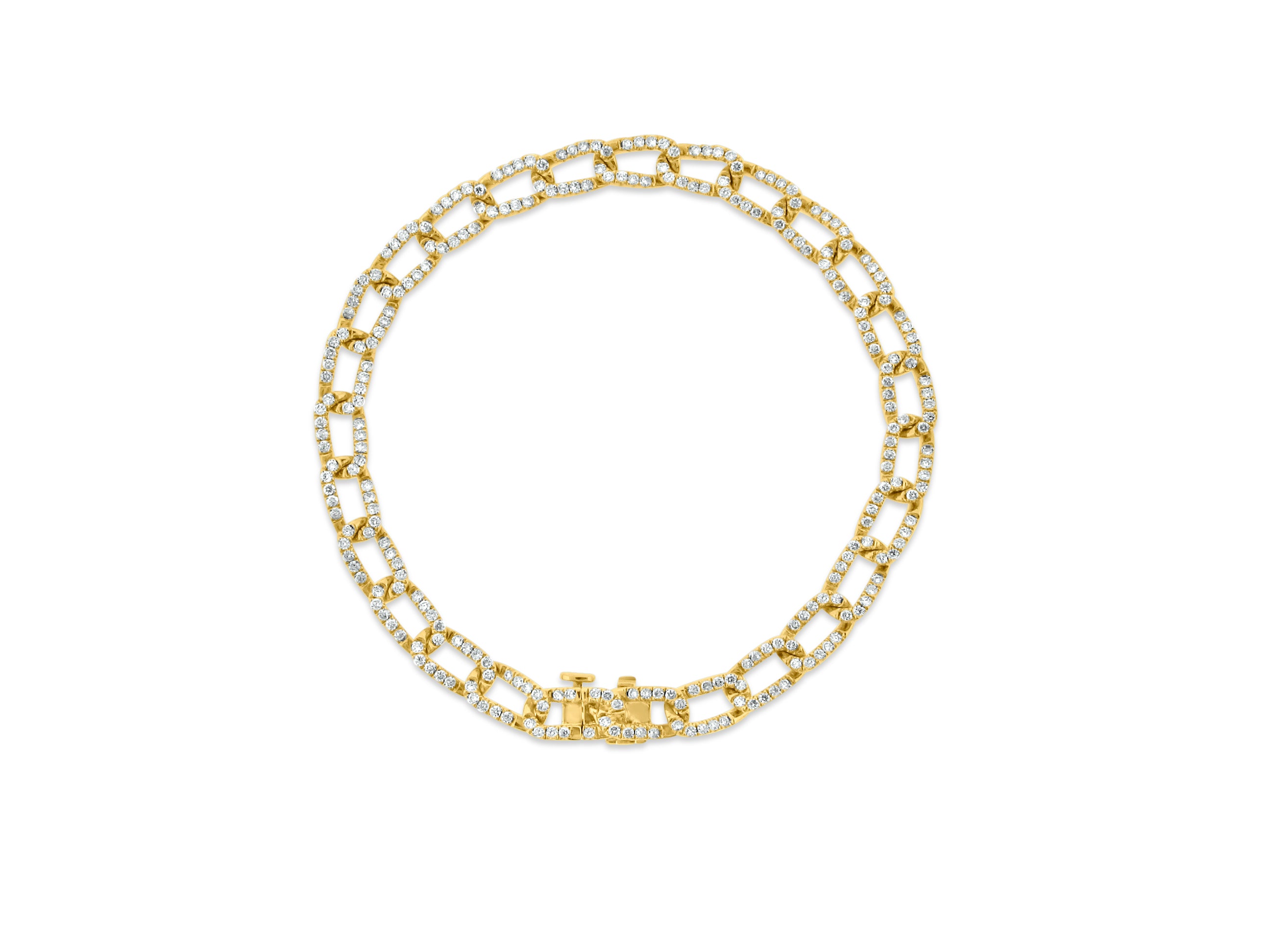 MULLOYS PRIVE'14K YELLOW GOLD 2.73CT SI1-2 CLARITY G-H COLOR DIAMOND CLASSIC LINK BRACELET