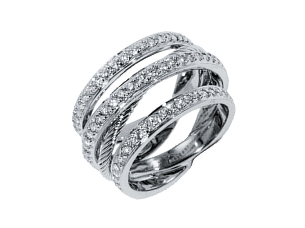 Alor 18 karat white gold and diamonds 0.85 total carat weight. Imported.