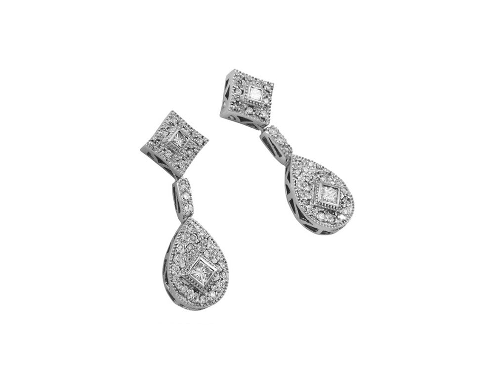 Alor 18 karat white gold and diamonds 0.61 total carat weight. Imported.