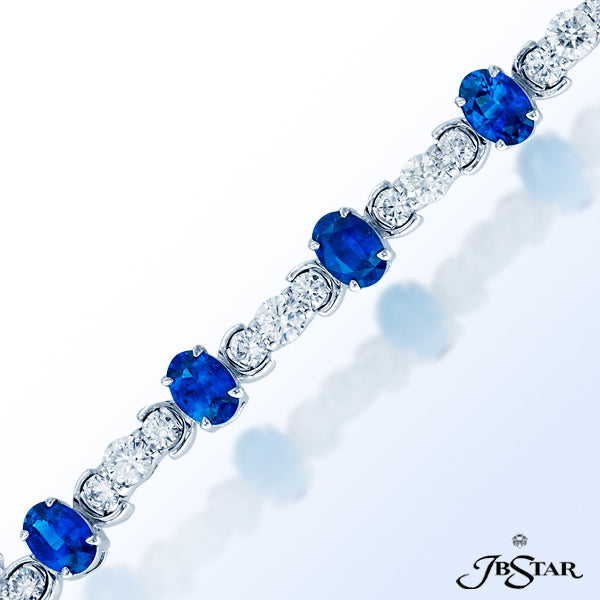 JB STAR PLATINUM 4.65CT TW IN DIAMONDS AND 7.80CT TW IN BLUE SAPPHIRES FROM THE BRACELETS COLLECTION