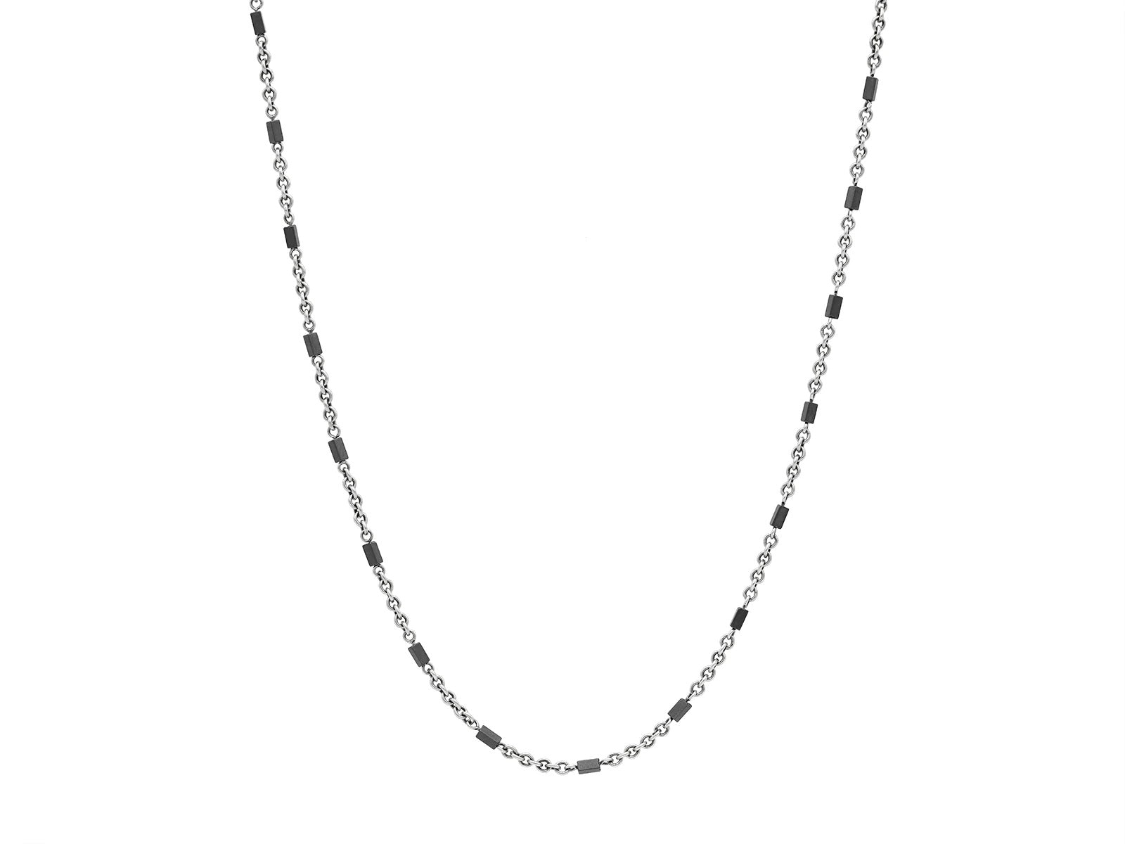 ARTISAN STERLING SILVER STATION NECKLACE, WITH HEMATITE