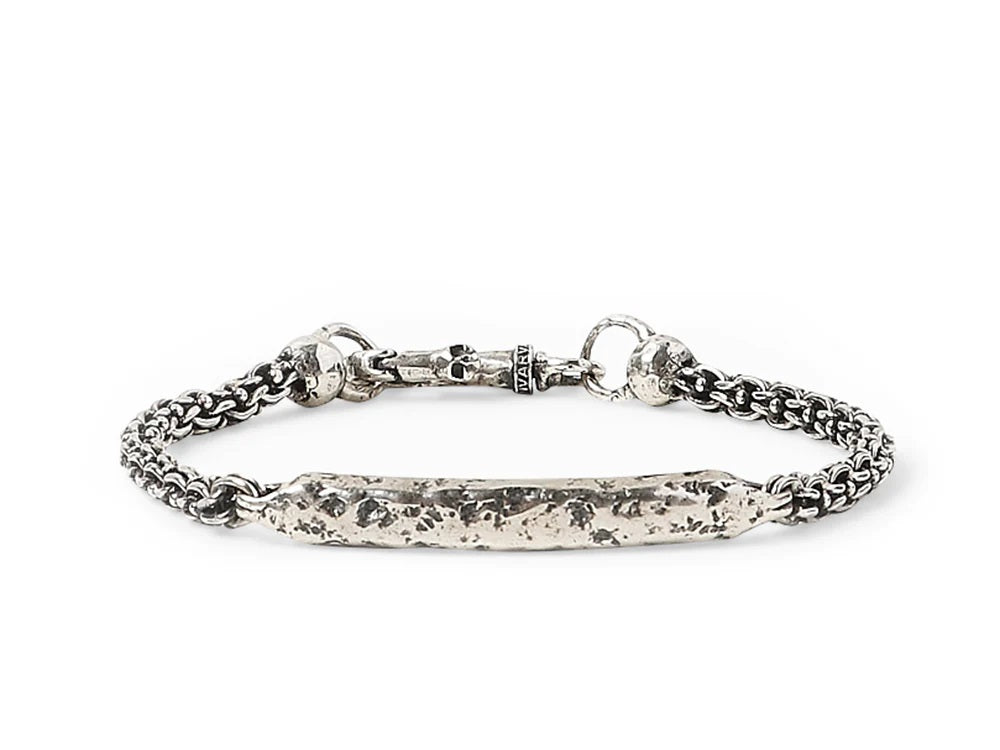 ARTISAN STERLING SILVER ID BRACELET, CHAIN LINK, WITH NO STONE