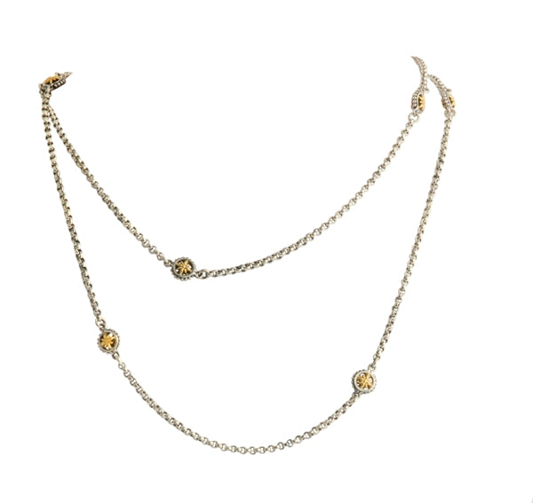 KONSTANTINO  STERLING SILVER & 18K GOLD NECKLACE  FROM THE EROS COLLECTION