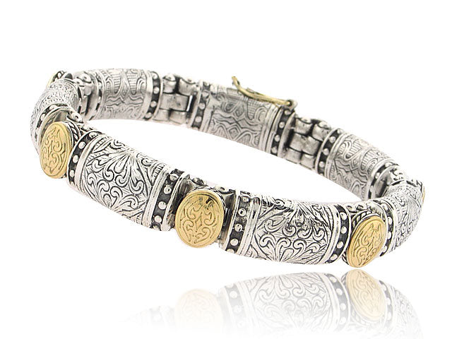 KONSTANTINO STERLING SILVER AND 18K YELLOW GOLD BRACELET FROM THE SILVER AND GOLD COLLECTION