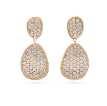 Lunaria Collection 18K Yellow Gold and Diamond Pavé Small Double Drop Earrings