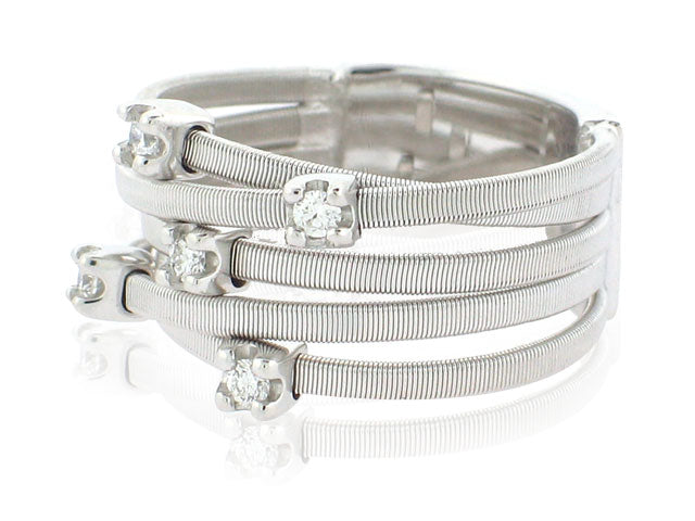 MARCO BICEGO 18K WHITE GOLD 0.15CT VS/G DIAMOND BAND FROM THE GOA COLLECTION