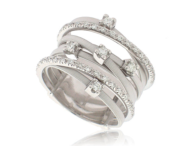 MARCO BICEGO 18K WHITE GOLD 0.41CT VS/G WIDE DIAMOND RING FROM THE GOA COLLECTION