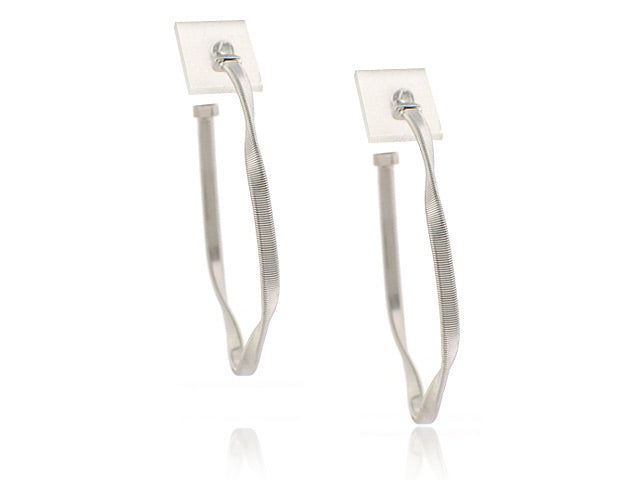 MARCO BICEGO 18K WHITE GOLD HOOP EARRINGS FROM THE MARRAKESH COLLECTION