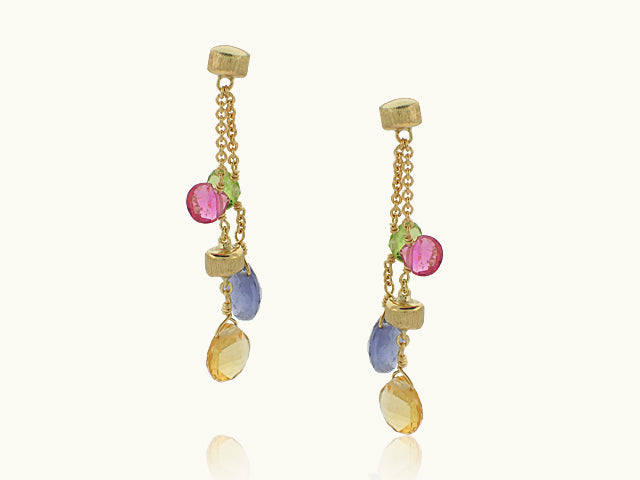 MARCO BICEGO 18K YELLOW GOLD MIXED STONE DANGLE EARRINGS FROM THE PARADAISE COLLECTION